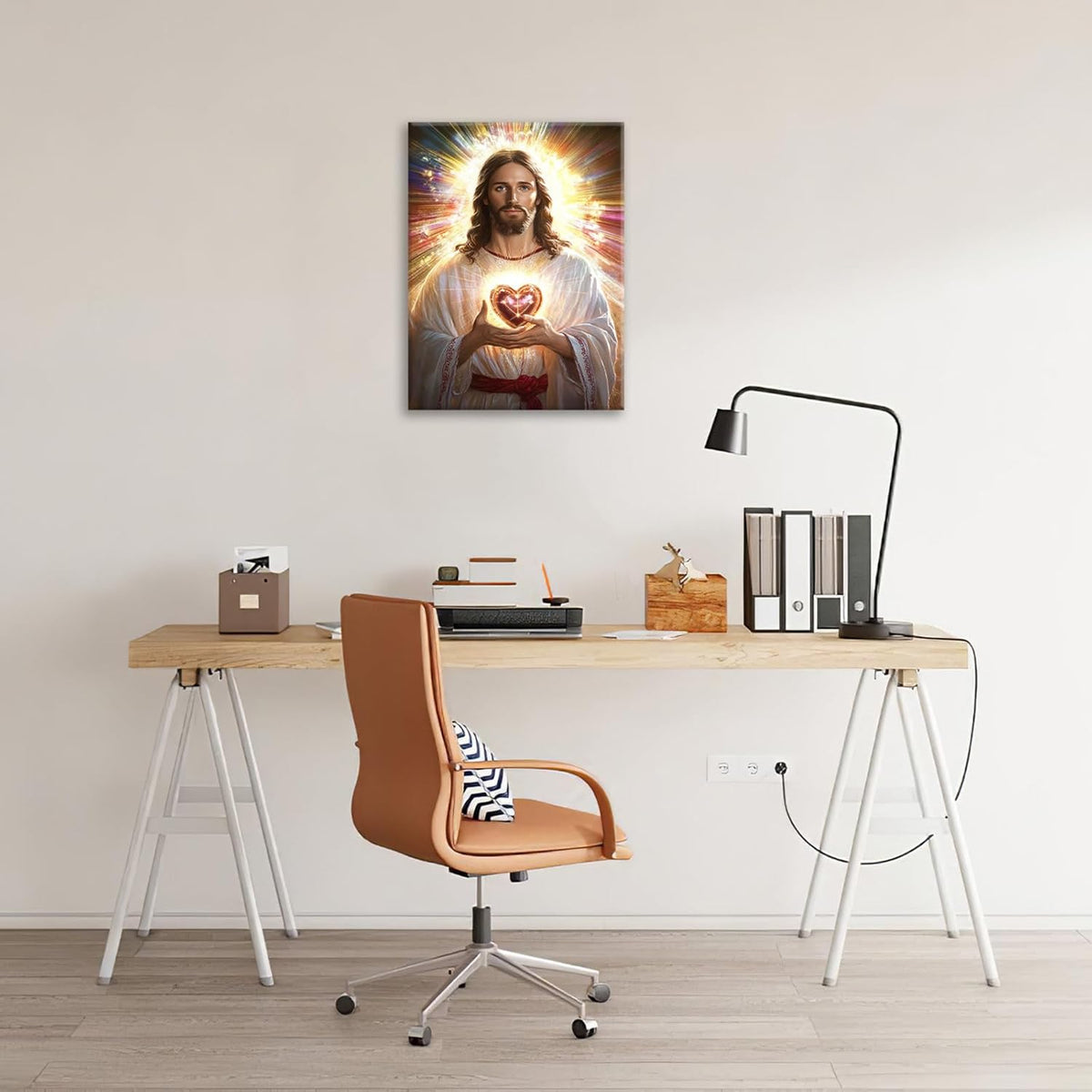 Christian Jesus Wall Art Religion Canvas Wall Decor Prints Framed Painting Jesus Pictures Gifts Artwork for Bathroom Living Dining Church 16"x20"