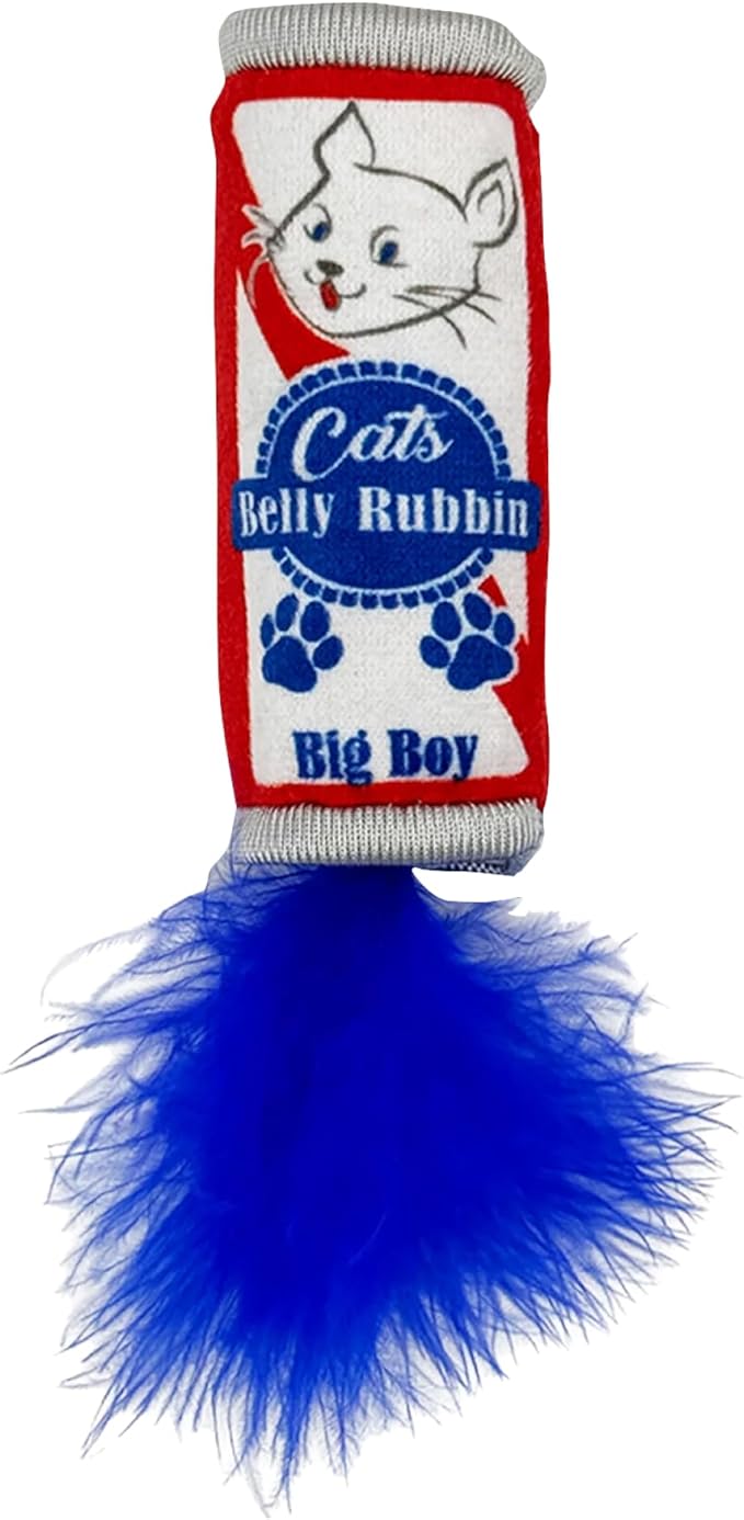 Huxley & Kent Plush Cat Toy - Interactive Catnip Toy for Cats & Kittens - Soft Kitty Toy with Crinkle & Catnip - Fun Indoor Play Toy - Belly Rubbin