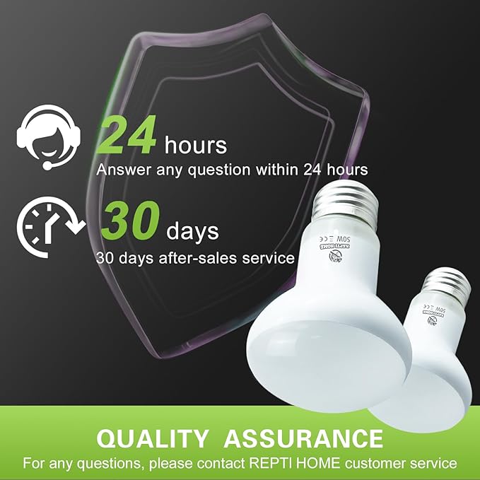 Reptile Heat Lamp Bulbs, 2 Pack 50W Simulate Natural Sunlight Heat Light Bulb, Amphibian Terrarium Basking Spot Lamp for Reptile, Bearded Dragon, Lizard, Turtle, Snake