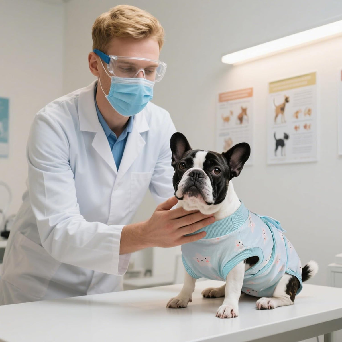 Kuoser Recovery Suit for Dogs Cats After Surgery, Professional Pet Recovery Shirt Dog Abdominal Wounds Bandages, Substitute E-Collar & Cone,Prevent Licking Dog Onesies Pet Surgery Recovery Suit