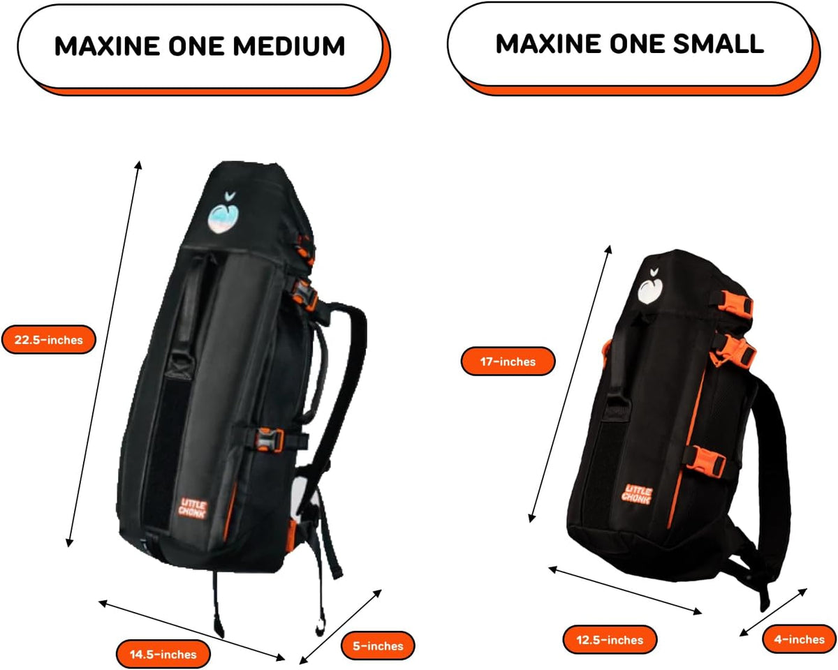 The Maxine One Medium Dog Carrier by Little Chonk | Dog Backpack Carrier for Medium Sized Breeds | Adjustable Front Facing Pet Carrier for Travel | Dog Hiking Backpack - Bark After Dark Black