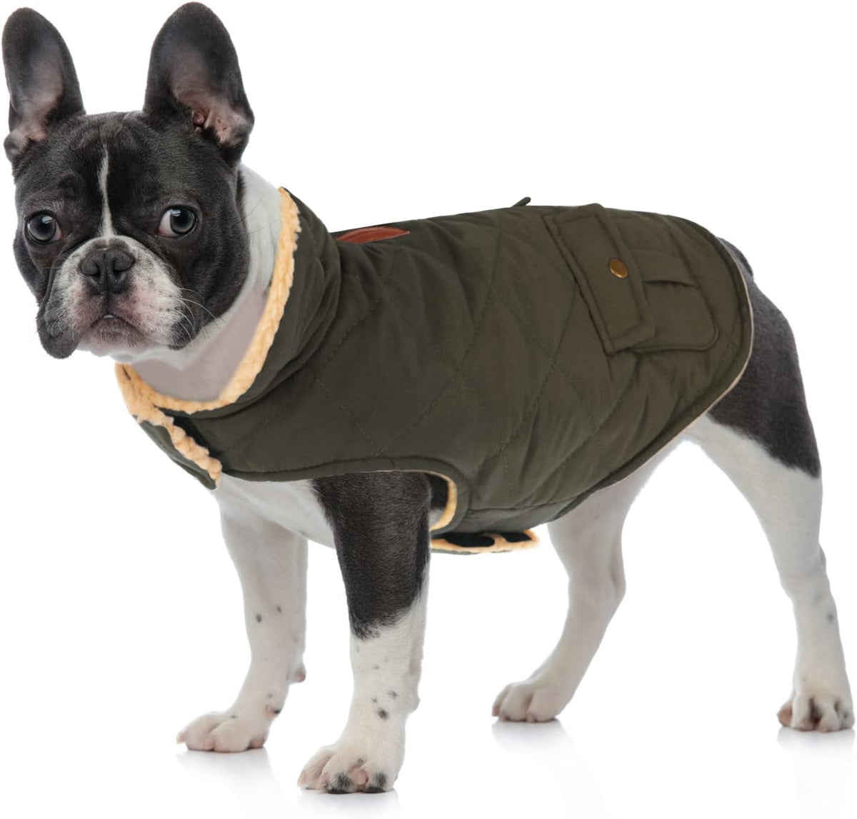 Queenmore Warm Coat for Cold Weather, Quilting Winter Jacket With Ultra Thick Plush Lining and Storage Pockets (Green, Medium)