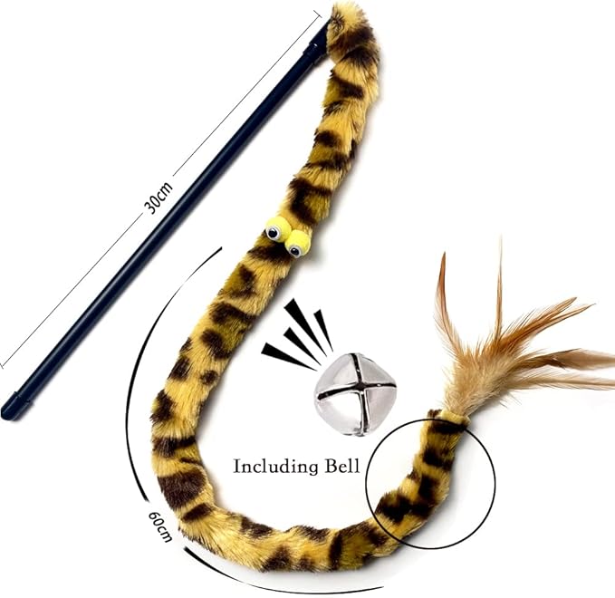 Cat Toys for Indoor Toys,Rainbow Cat Wand Toys,Feather Flips Plush Ball Cat Toys,Interactive Feather Toy for Teaser Play and Chase Exercise with Kitten 3 Pack (Pack 3)