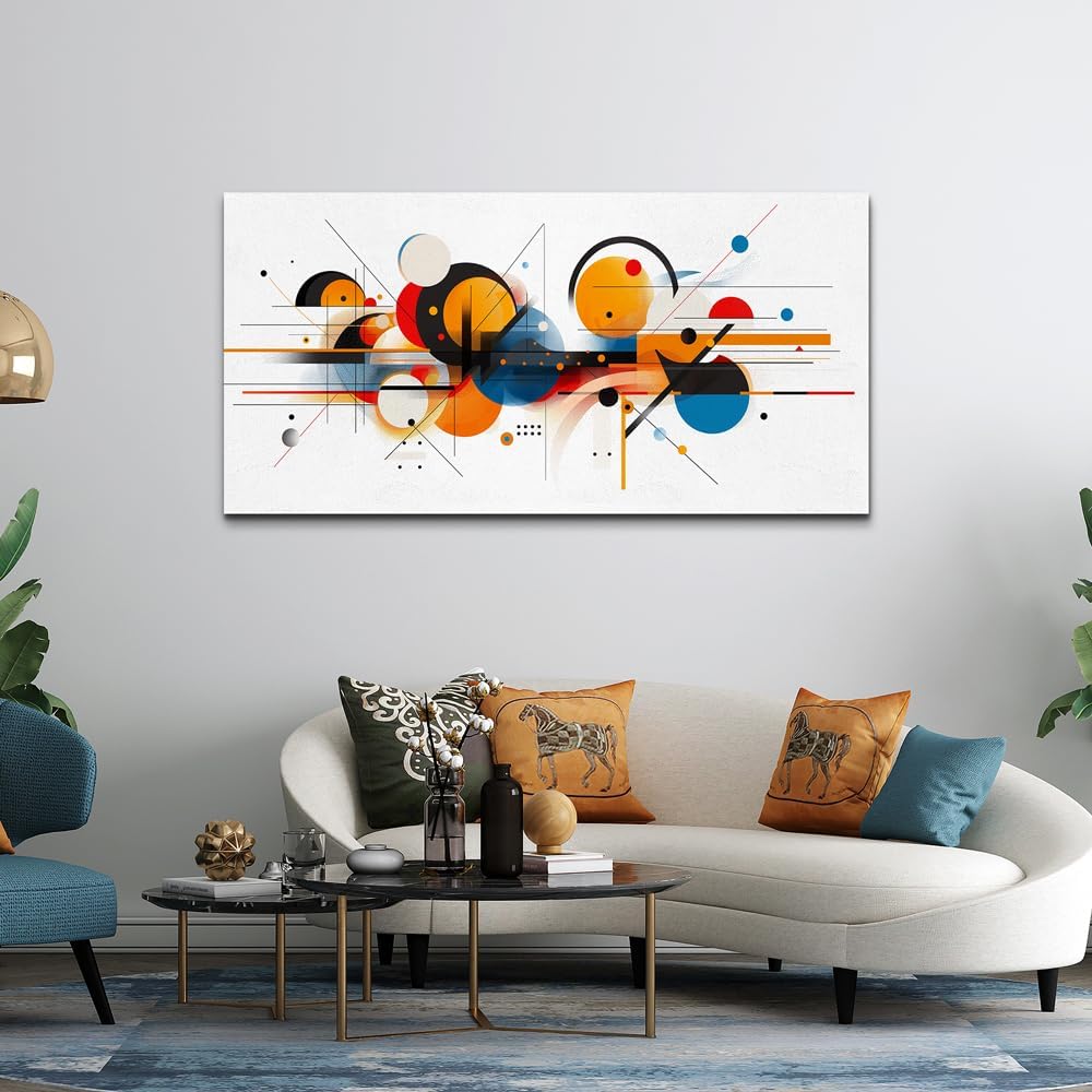 hyidecorart Wall Art For Living Room Wall Decorations For Bedroom Line Color Block Abstract Pictures Artwork Hang Pictures For Office Decoration Hotel Canvas Prints Art Modern Wall Decor 20"X40"
