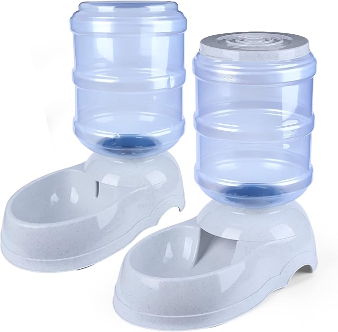 Automatic Pet Feeder and Water Dispenser Gravity Feeder and Waterer Set, 3 Gallon/11L Water Large Capacity,12 Pound Food Capacity