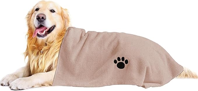 Microfiber Dog Towels for Drying Dogs, Super Absorbent and Soft Pet Grooming Towel, 40 Inch X 23.6 Inch, Perfect for Large, Medium or Small Dogs (Camel, 40"X23.6" - 1pack)