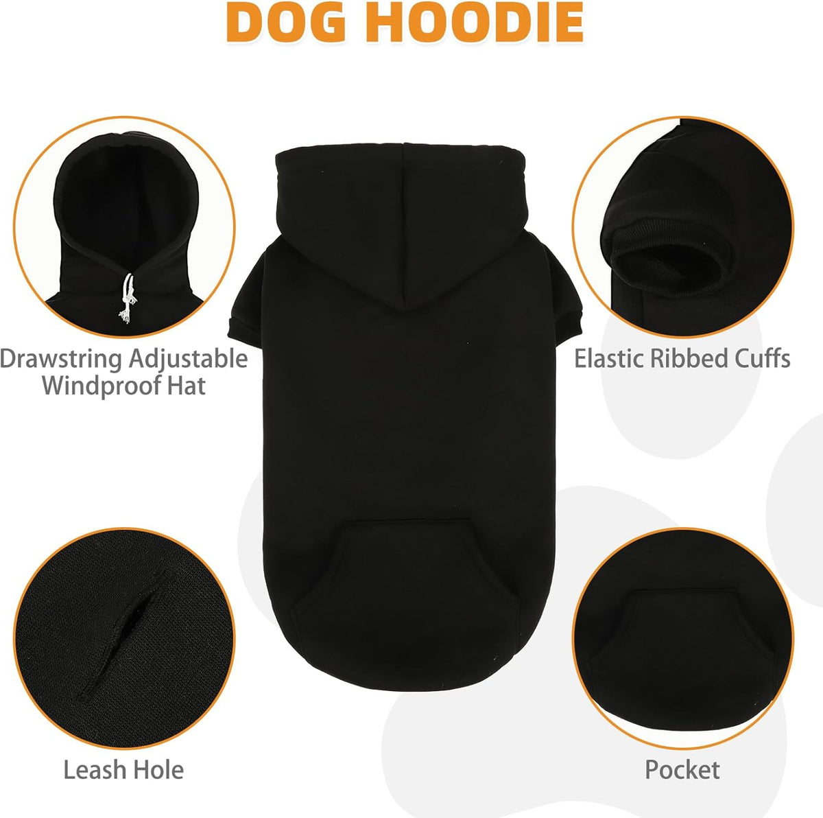 KOOLTAIL Dachshund Dog Hoodie - Soft and Warm Dogs Hoodie Sweater with Leash Hole and Pocket, Pet Winter Coat, Cold Weather Clothes Sweatshirt for Small Medium Large Dogs Puppy Cat Boys Girls XL