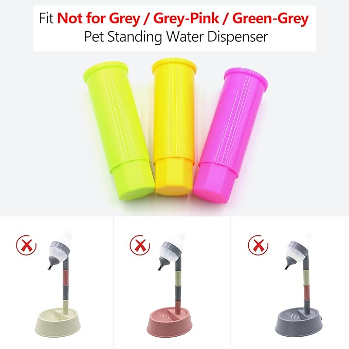 NACOCO Pet Standing Water Dispenser - Cat Dog Standing Bowl with Detachable Pole Automatically Feeding Water Height Adjustable(Green/Red/Yellow Adjustable Rods)