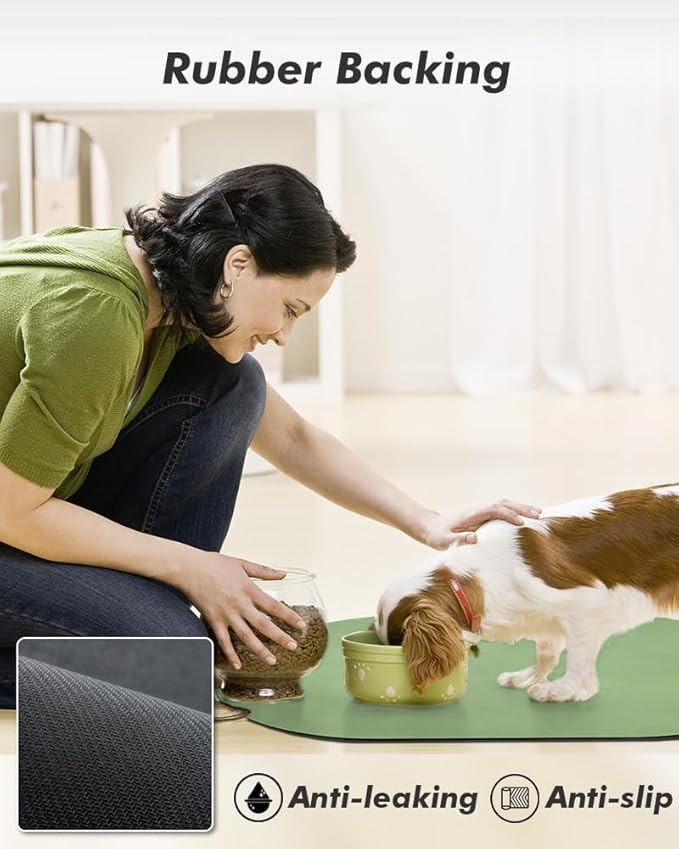 Absorbent Dog Food Mat-Dog Mat for Food and Water Bowl, Quick Dry Pet Food Mat, No Stains Cat Feeding mat, Cat Accessories Pet Supplies Mat for Messy Drinkers