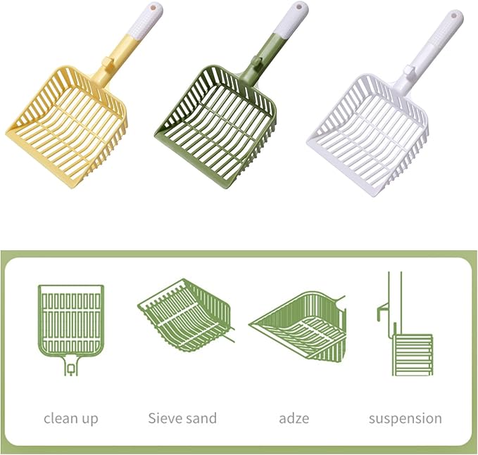 Cat Scooper for Litter Box, Cat Litter Scoop, Kitty Litter Scoop, Cat Poop Collector, All in One Litter Scoop Pet Litter Sifter (Green)