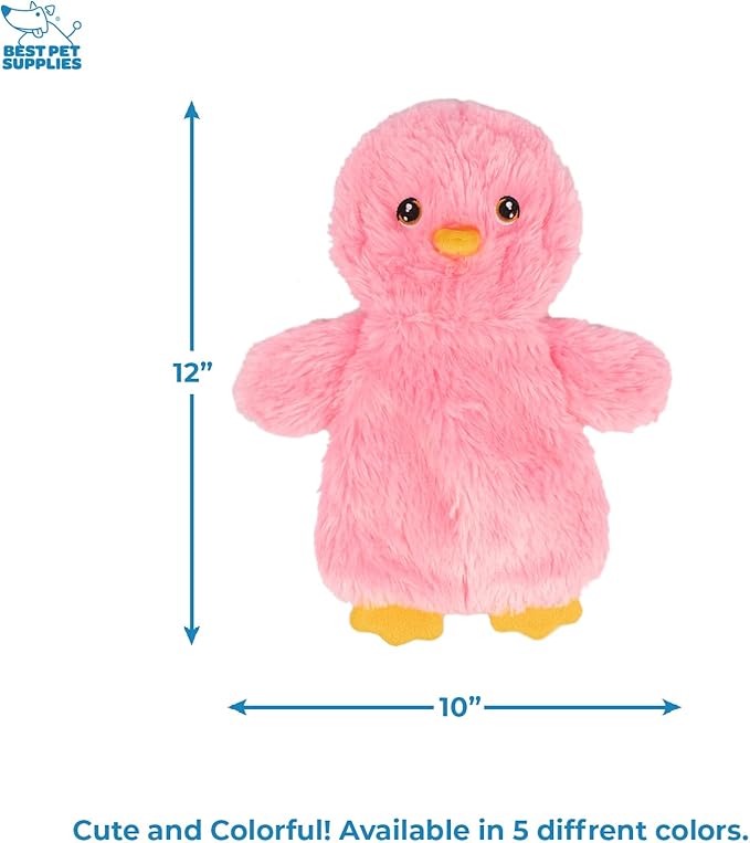 Best Pet Supplies Interactive Squeaky Dog Chew Toy, Ideal Dog Toys for Chewers, Small, Medium & Large Dogs, and Fetch Lovers - Crinkle Chicken (Pink), Large