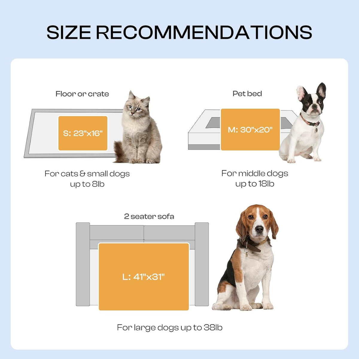 Luciphia 1 Pack 3 Calming Dog Blanket Fluffy Premium Fleece Pet Blankets Soft Sherpa Throw for Dogs Puppy Cat Haze Blue Medium (30" x20")