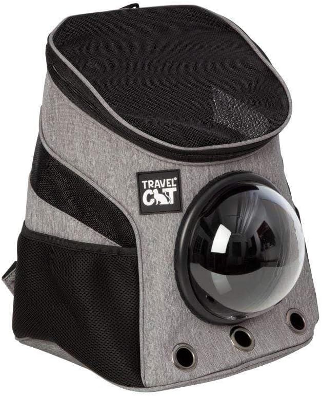 Fat Cat Backpack Carrier - Airline Approved Cat Carrier with Space Capsule Bubble for for Small Cats, Kitten - Premium Grey Heather Cat Carrier Backpack for Outdoor, Travel, Hiking, Pet Supplies