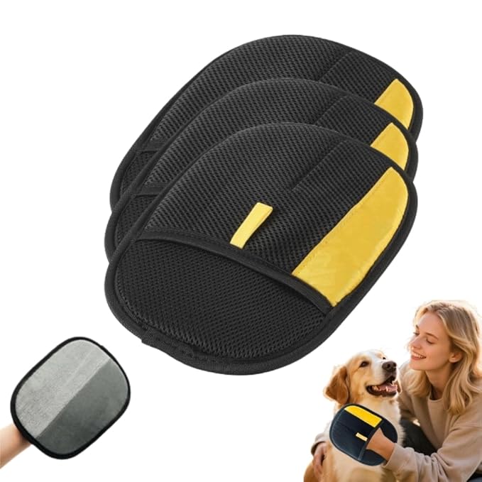 Pet Hair Remover Gloves, 2025 Upgraded Pet Grooming Gloves Hair Remover Electrostatic, Premium Efficient Hands on for Dogs, Cats & Horses (3PCS)