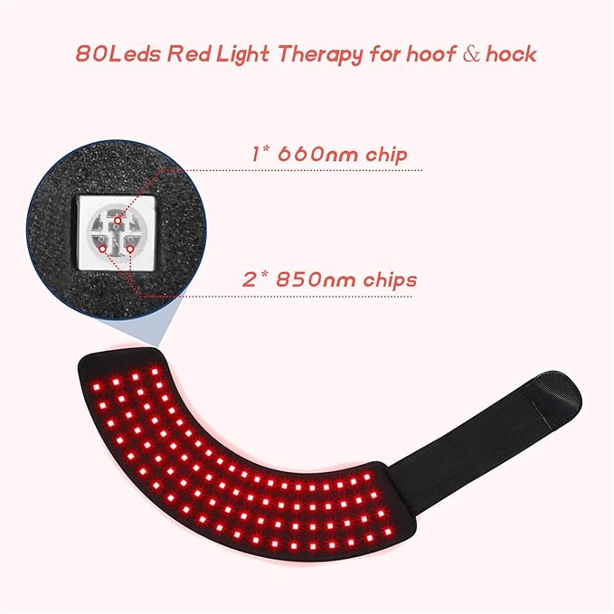 Red Light Therapy for Horses Hoof, Portable Wearable Pets Red Light Phototherapy Wraps, for Equine Hoof & Hock Pain Relief