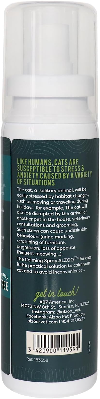 Cat Calming Spray - Natural Plant Based Stress & Anxiety Relief, Valerian & Lavadin Blend, No Synthetic Pheromones, Stress and Anxiety Relief During Travel, Vet, Fireworks, Separation