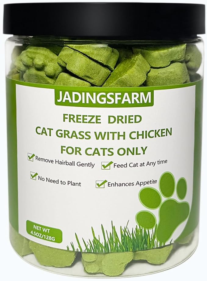 Cat Grass for Indoor Cat, 4.5 oz Cat Grass Teething Sticks, Natural Cat Dental Care Treat, Edible Snack for Teeth Cleaning and Hairball Removal