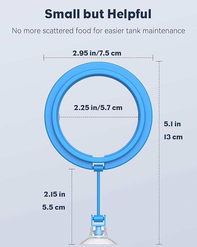 Pawfly Fish Feeding Ring for Aquarium, Feeding Ring with Suction Cup, Small Round Fish Feeder Ring Circle Floating Food Feeder for Betta Goldfish Guppy Turtle