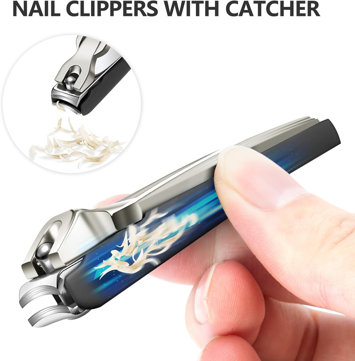 Toe Nail Clippers for Thick Nails - 5PCS Heavy Duty Toenail Clipper for Men, 37mm/16mm Wide Jaw Opening Nail Clippers