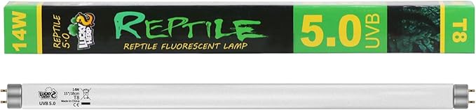 LUCKY HERP 15inch 14W T8 UVB 5.0 Reptile Light, UVA UVB Bulb, Fluorescent Lamp for Reptiles Amphibian