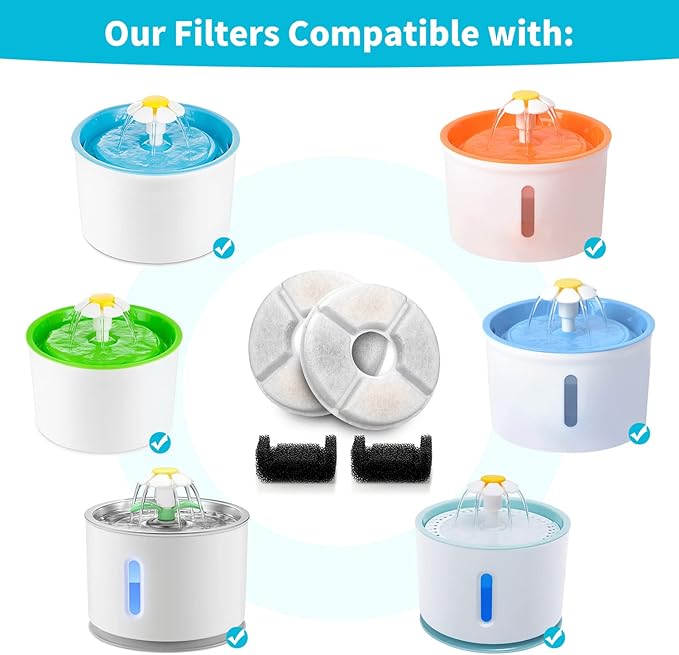 Cat Water Fountain Filter, 81 oz/2.4 L Automatic Pet Water Dispenser Cat Fountain Replacement Filters, Pet Fountain Fillter Replacement