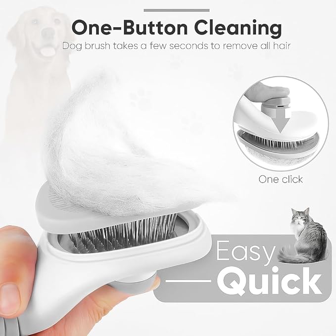 Namylya Cat Brush for Shedding & Grooming – Slicker Brush for Dogs and Cats with Long Hair – Removes Tangles, Mats & Loose Fur