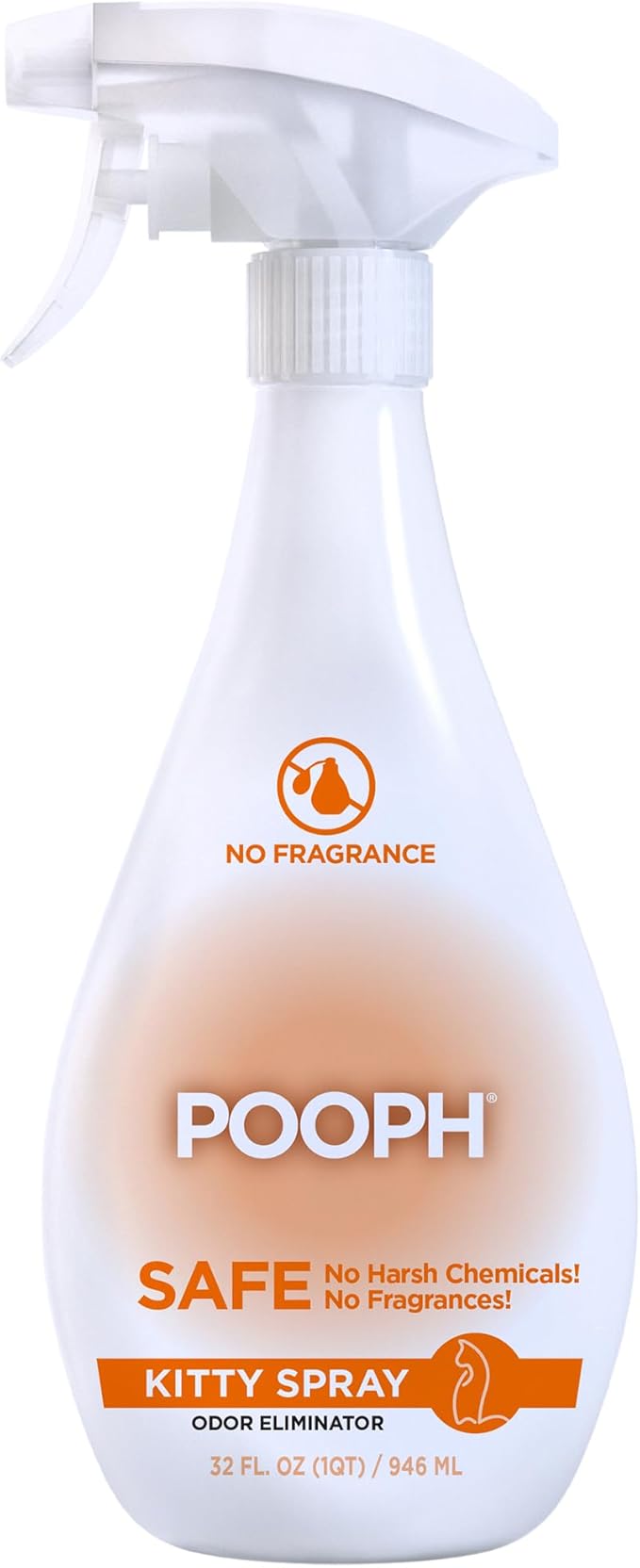 POOPH® Kitty Odor Eliminator – 32 fl oz Bottle – Proprietary Odor-Elimination Technology Works On-Contact – Cat Trees, Toys, Furniture, Bedding – NO Fragrances, NO Harsh Chemicals, Safe & Non-Toxic