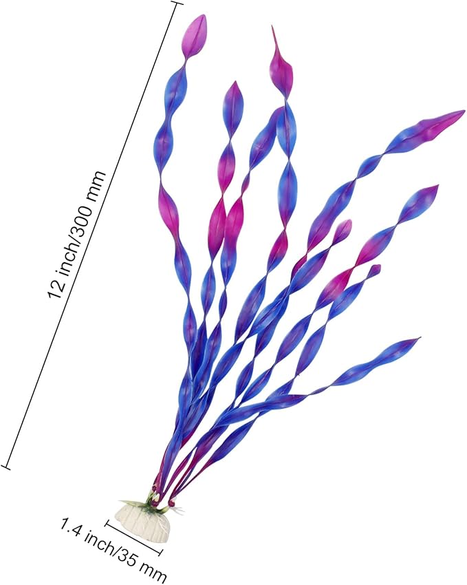 MyLifeUNIT Artificial Seaweed Water Plants for Aquarium, Plastic Fish Tank Plant Decorations 10 PCS (Purple)