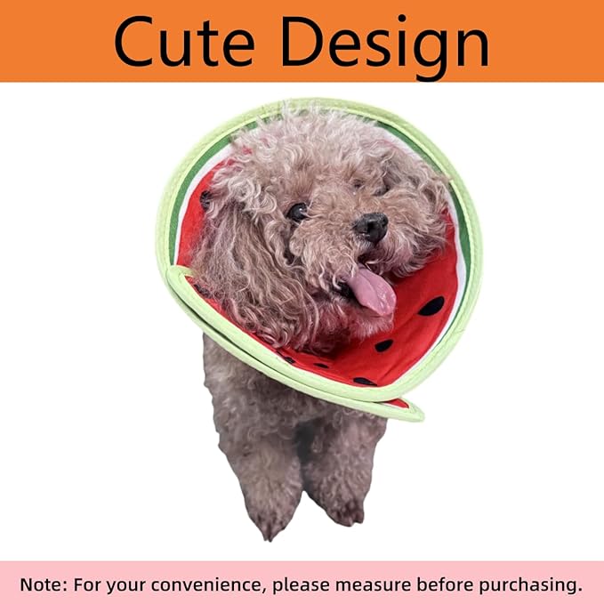 Soft Dog Cone Collar for Dogs After Surgery, Adjustable Dog Recovery Cone Collar for Medium Small Puppy Dogs and Cats to Stop Licking (Watermelon S)