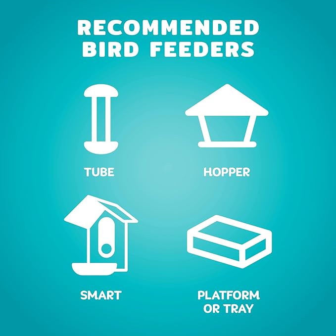 Audubon Park Waste Free Wild Bird Seed –12 lb. No Mess Blend with Sunflower Hearts & Peanut Pieces – Bird Food for Outside Feeders