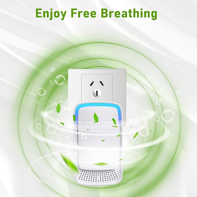 Plug In Air Ionizers for Home Quiet Operation Air Cleaner for Bathroom,Living Room,Office,Kitchen,Pet Room,Portable Negative Ion Air Purifier for Bedroom (4)