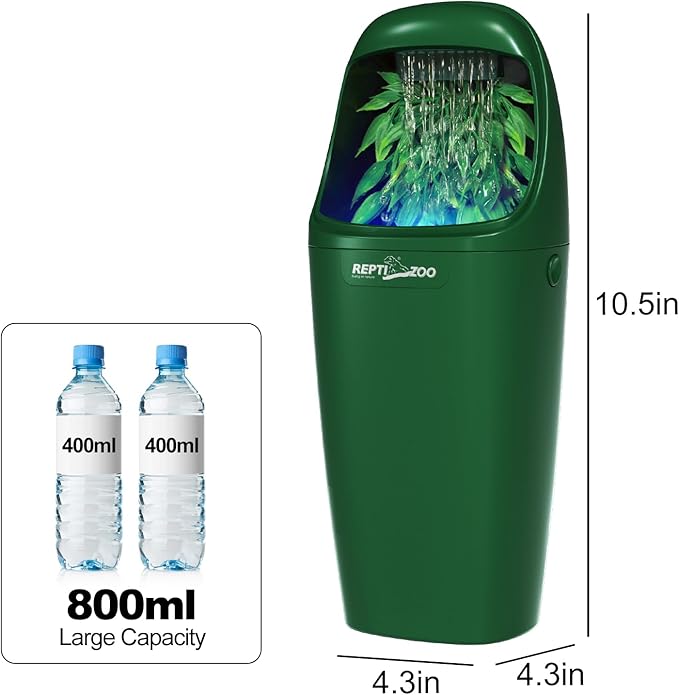 REPTIZOO Reptile Water Dispenser Automatic Chameleon Drinking Fountain with Indicator Light, Reptile Terrarium Decor Water Dripper for Reptiles, Chameleon, Lizard, Gecko Amphibians