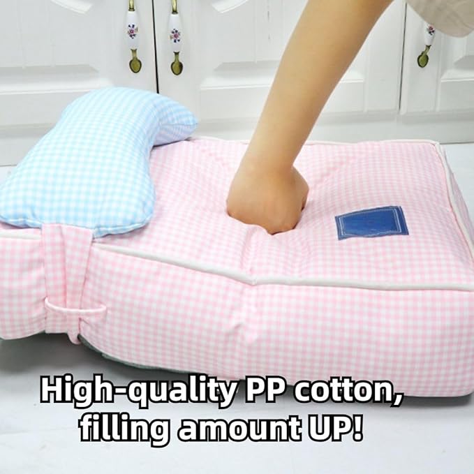 Dog Bed for Small Dogs, Dog Mattress with Pillow for Crate Kennel, Sofa Dog Bed, Super Soft Pet Bed for Medium, Small Dogs Breeds,Pet Bed Puppy Bed,Beds & Furniture (Yellow,Medium)