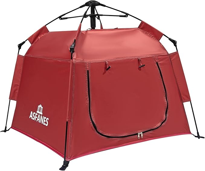 Outdoor Waterproof Pet Automatic Camping Tent, Pop up Cave Bed for Indoor Cats and Small Dogs, Portable Cat House Dog House, Red.