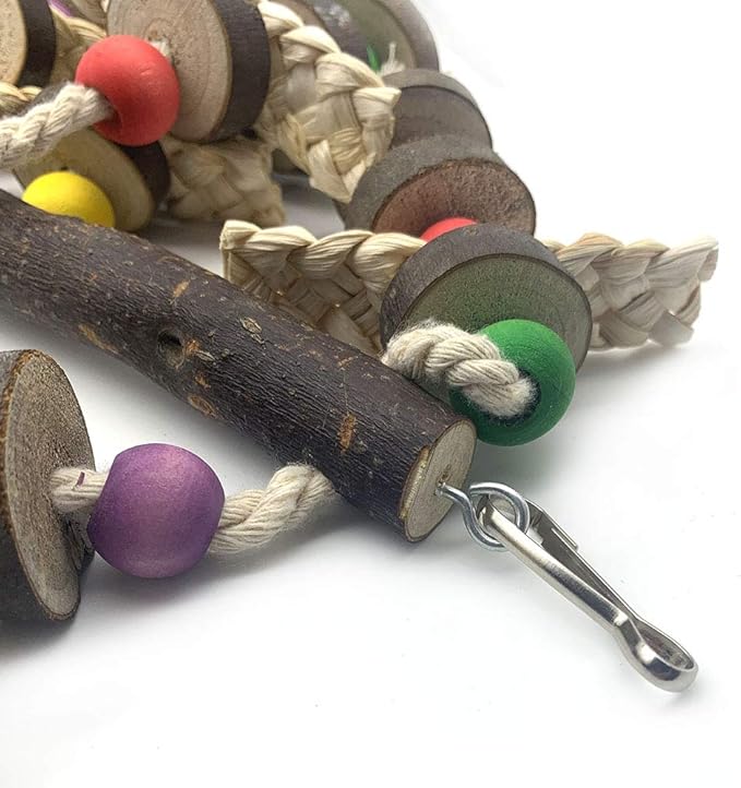 EBaokuup Wood Bird Chewing Toys-Blocks Parrot Tearing Toys Best for Finch,Budgie,Parakeets,Cockatiels, Conures,Love Birds and Amazon Parrots (Pack of 2)