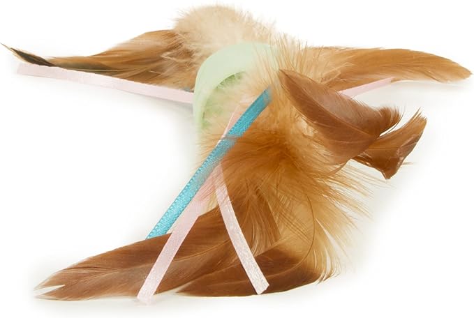 SmartyKat Flutter Roller Feather & Ribbon Chase Cat Toy - Green, One Size