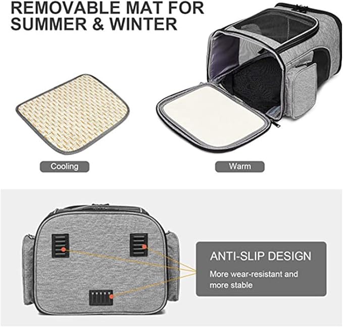 Expandable Cat Backpack Carrier – Airline Approved Pet Carrier for Small Cats Dogs Up to 17 Lbs, Travel Backpack with Breathable Mesh for Outdoor Camping Hiking