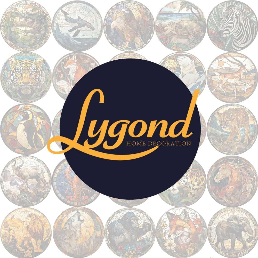 Lygond Metal Sign Tin Sign Circular Stained Glass Gorilla Wall Art for Club 12×12 Inches