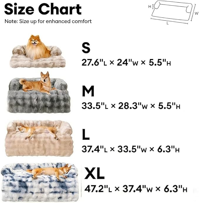 Dream Cloud Pet Sofa Bed for Dogs Cats, 2026 Washable Removable Calming Fluffy Plush Mat for Furniture Protector, Long Fur Non-Slip, for Small/Medium/Large Home Pets (Brown, XL: 47.2 * 37.4IN)