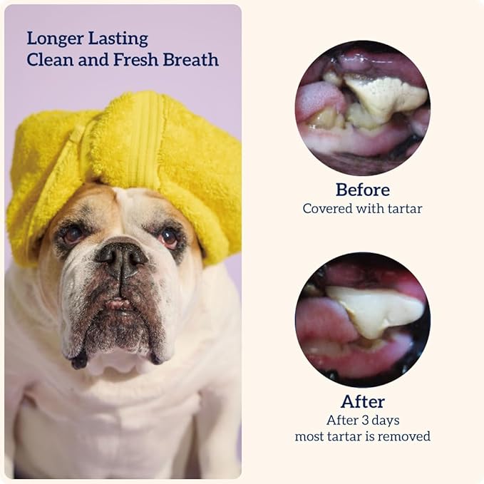 Groovies Flexible Dog Dental Chews with Patented DentalFit Technology to Help Support Tartar Control & Fresh Breath, X-Large Dog Chews for 50-100 lb Dogs, USA Manufactured Oral Care, 8 Chews