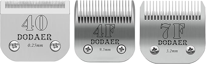 Detachable Pet Dog Grooming Blades of Stainless Steel,Compatible with Andis,Oster A5,Wahl KM10 Series,Size 40/7F/4F,3 Count