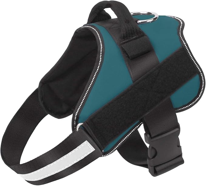 Bolux Dog Harness, No-Pull Reflective Dog Vest, Breathable Adjustable Pet Harness with Handle for Outdoor Walking - No More Pulling, Tugging or Choking (Turquoise, M)
