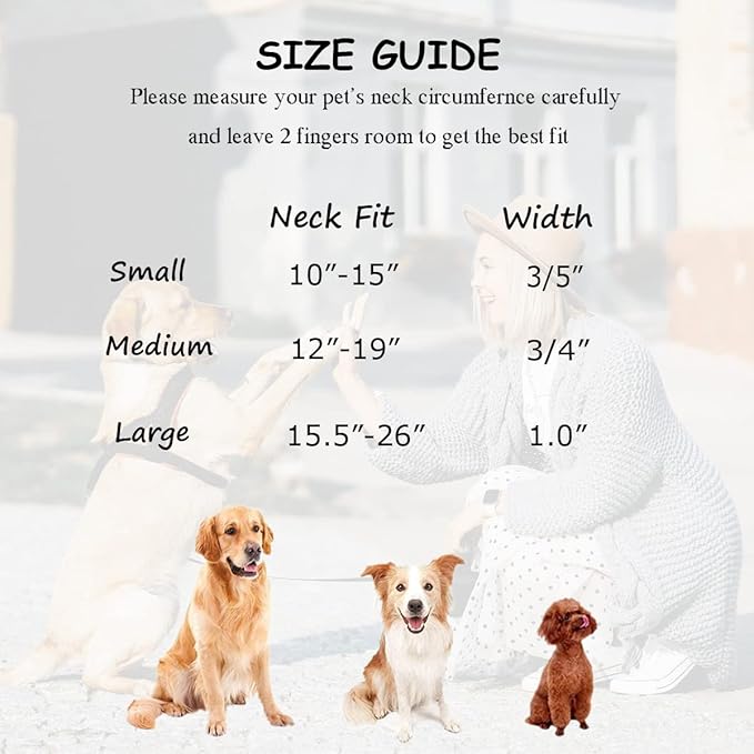 Soft Cotton Dog Collar with Metal Buckle Adjustable Heavy Duty Comfy Corduroy Collars for Small Medium Large Dogs,Black,Medium