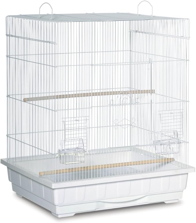 Prevue Pet Products Square Top Parakeet Cage, White
