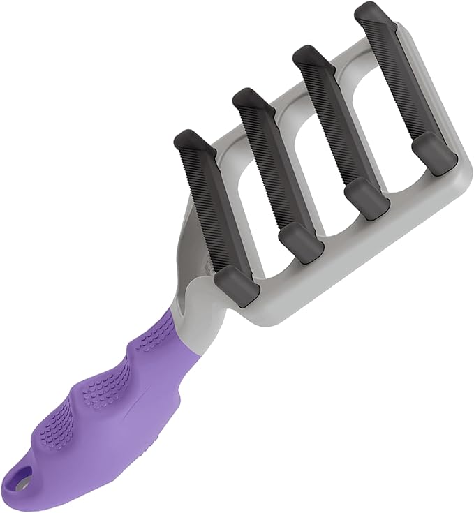 FUR4 deShedding Tool for Long Hair Cats - Innovative Cat Grooming Brush with 4 Composite Carbon Fiber Edges for Effective Fur Removal - Cat Hair Deshedder Brush for a Comfortable Grooming Experience