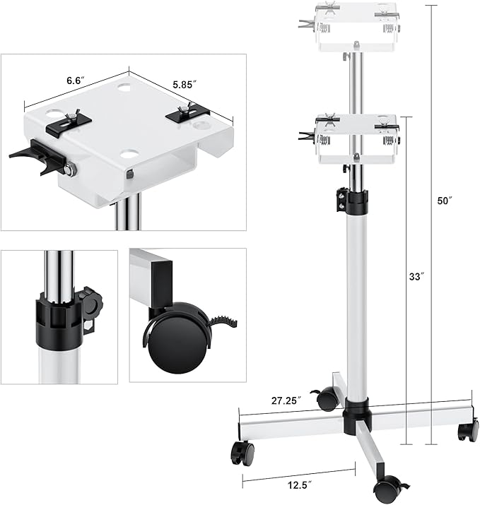 Burano Dog Dryer Stand, 4.3HP Variable Air Speed & Heat Pet Dryer with Stand, High Velocity Dog Pet Stand Grooming Dryer, Fluffy Dry