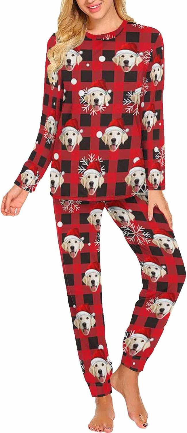 MyPupSocks Custom Face Pajamas Sets for Women, Personalized Photo Sleepwear XS-XXL