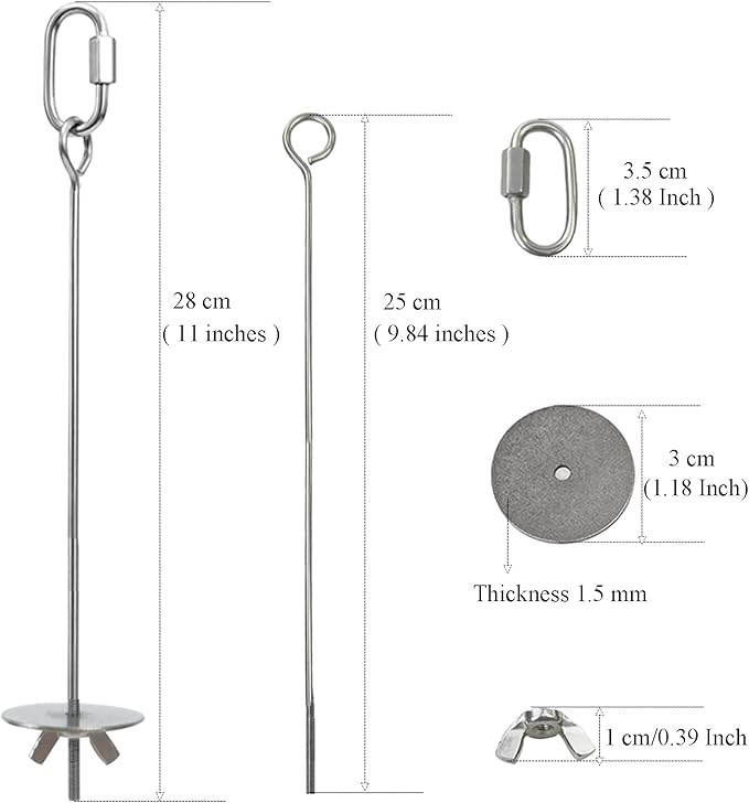 2pcs Hanging Bird Treat Skewer Parrot Fruit Feeder with Washer, 11 Inch Stainless Steel Bird Food Holder Parrot Fruit Food Skewer Parakeet Treat Feeder for Parakeet Conure, LXLVOUEG