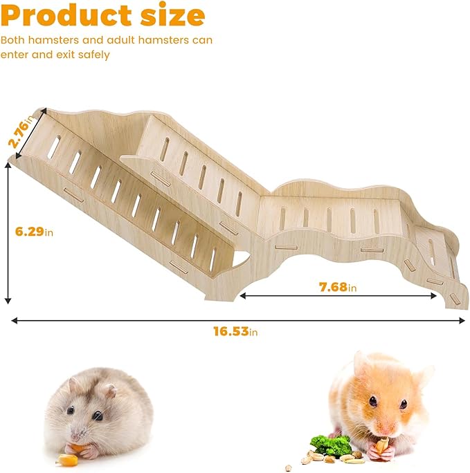 Hamster Hideout Climbing Ladder and Tunnel, Small Animal Tunnel Hideout, Ideal for Bedding Burrowing & Accessory Connecting, Effortless Assembly, Sturdy Durable, G