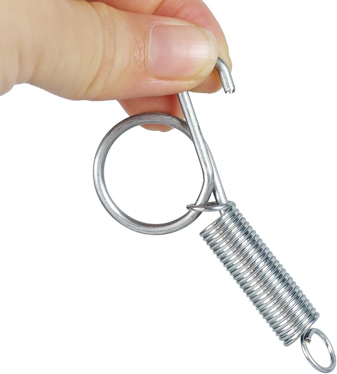 4pcs 75mm Metal Finger Spring Latch Hook, One-Handed Cage Door Spring Hooks, Large Cages Lock for Fixing Pet Cage Door,Bunnies, Rodents, Hamsters, Squirrels, Birds Cages Hook